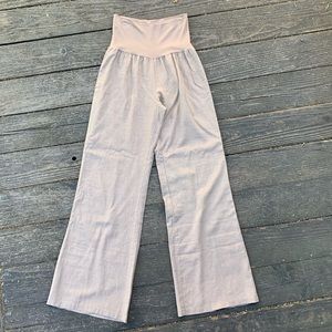 Fold over linen blend lounge pants